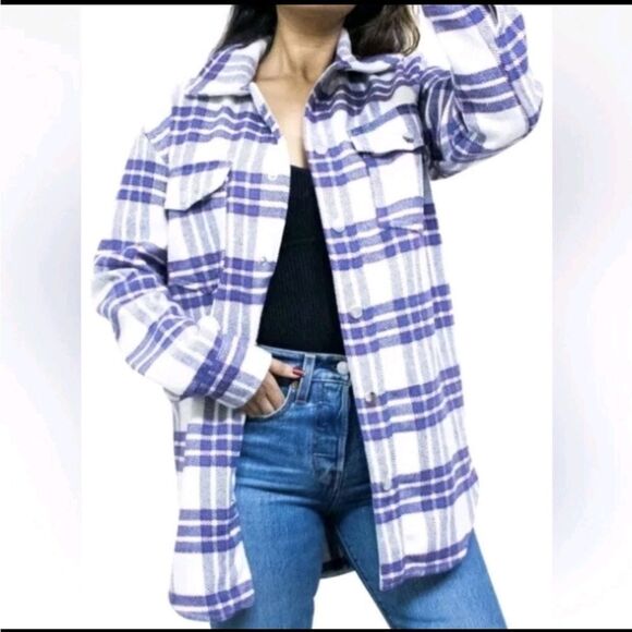 Joie Plaid Wool Blend Button Up Jacket Size S - Picture 2 of 9